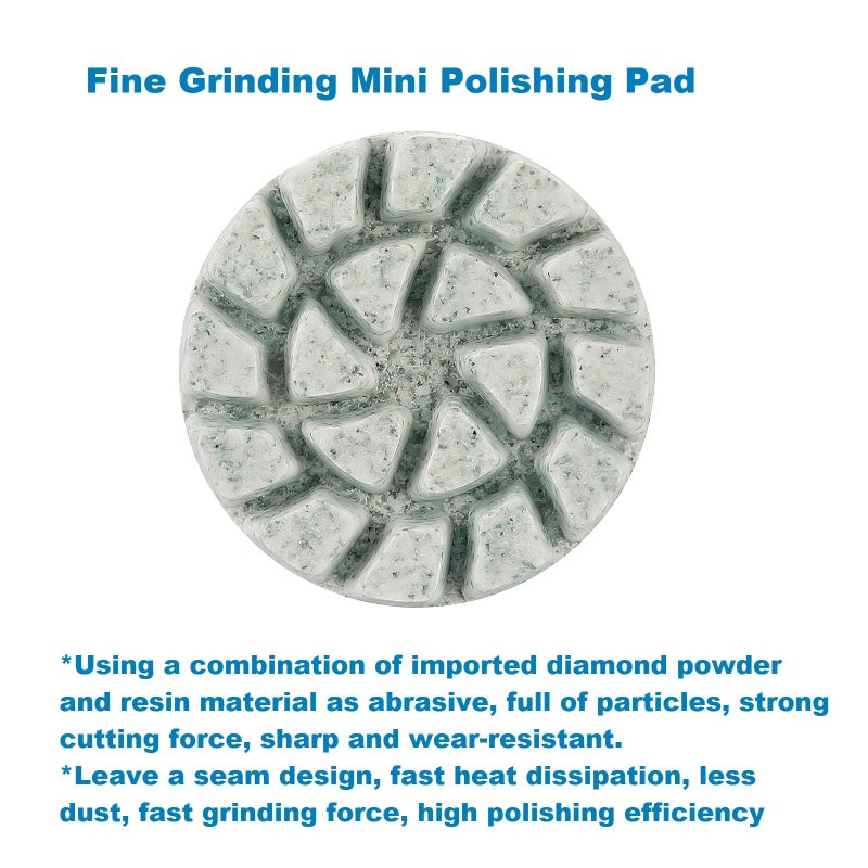 MiJunHD 1inch 25mm Mini Diamond Polishing Pad 16Pcs/Set, 7 Different Grit 50#-3000# Water Sanding Discs & & 2.3mm/3mm Shank Hook & Loop Backing Holder for Detail Fine Grinding - Image 4