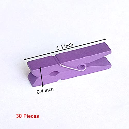 ecofynd 30 pcs Mini Colorful Wood Pin for Photos, Wooden Small Photo Clips, Mini Close Pins for Pictures, Display Artwork, Little Baby Shower (CS3002) - Image 3