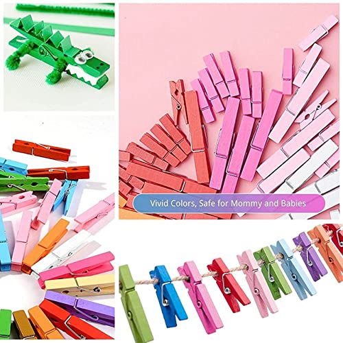 ecofynd 30 pcs Mini Colorful Wood Pin for Photos, Wooden Small Photo Clips, Mini Close Pins for Pictures, Display Artwork, Little Baby Shower (CS3002) - Image 5