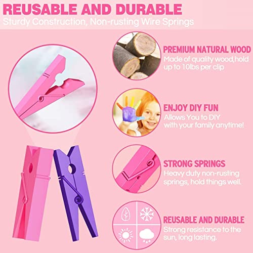 ecofynd 30 pcs Mini Colorful Wood Pin for Photos, Wooden Small Photo Clips, Mini Close Pins for Pictures, Display Artwork, Little Baby Shower (CS3002) - Image 4