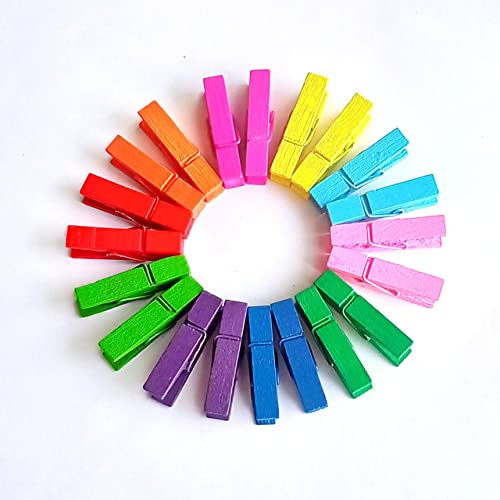 ecofynd 30 pcs Mini Colorful Wood Pin for Photos, Wooden Small Photo Clips, Mini Close Pins for Pictures, Display Artwork, Little Baby Shower (CS3002) - Image 2