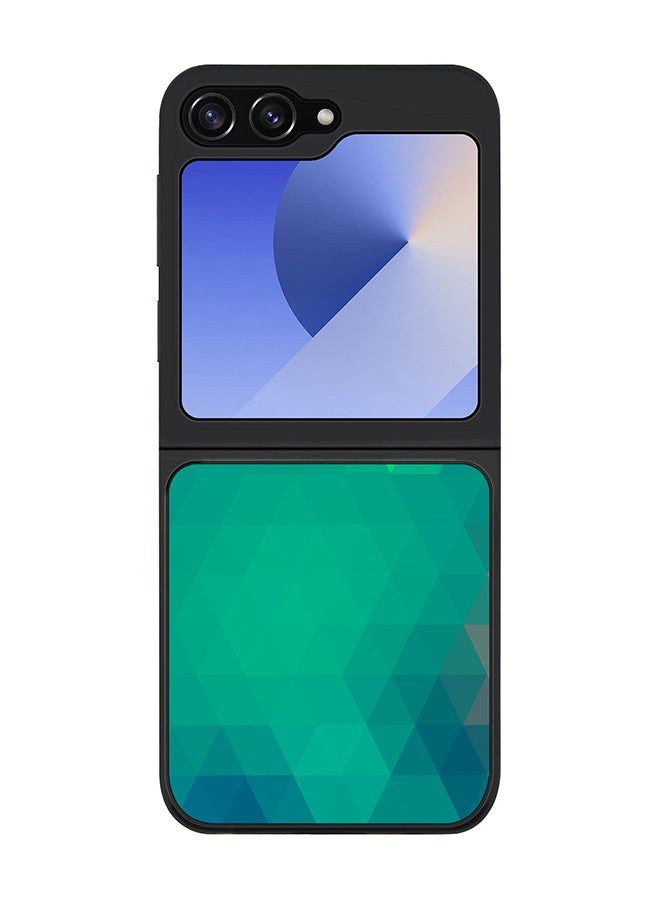 Stylizedd Rugged Black edge case for Samsung Galaxy Z Flip6, Slim fit Soft Case Flexible Rubber Edges Anti Drop TPU Gel Thin Cover -  Emerald Prism - Image 1