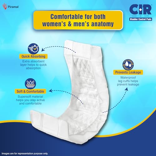 CIR Bladder Control Pads for Moderate Incontinence | Absorbs 15X of its Own Weight | Equivalent to 4 Glasses of Fluid | 23x54cm / 9"x21" | Super Absorbent Core & Quick absorption | Unisex | 10 Units - Image 3