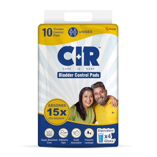CIR Bladder Control Pads for Moderate Incontinence | Absorbs 15X of its Own Weight | Equivalent to 4 Glasses of Fluid | 23x54cm / 9"x21" | Super Absorbent Core & Quick absorption | Unisex | 10 Units - Image 1