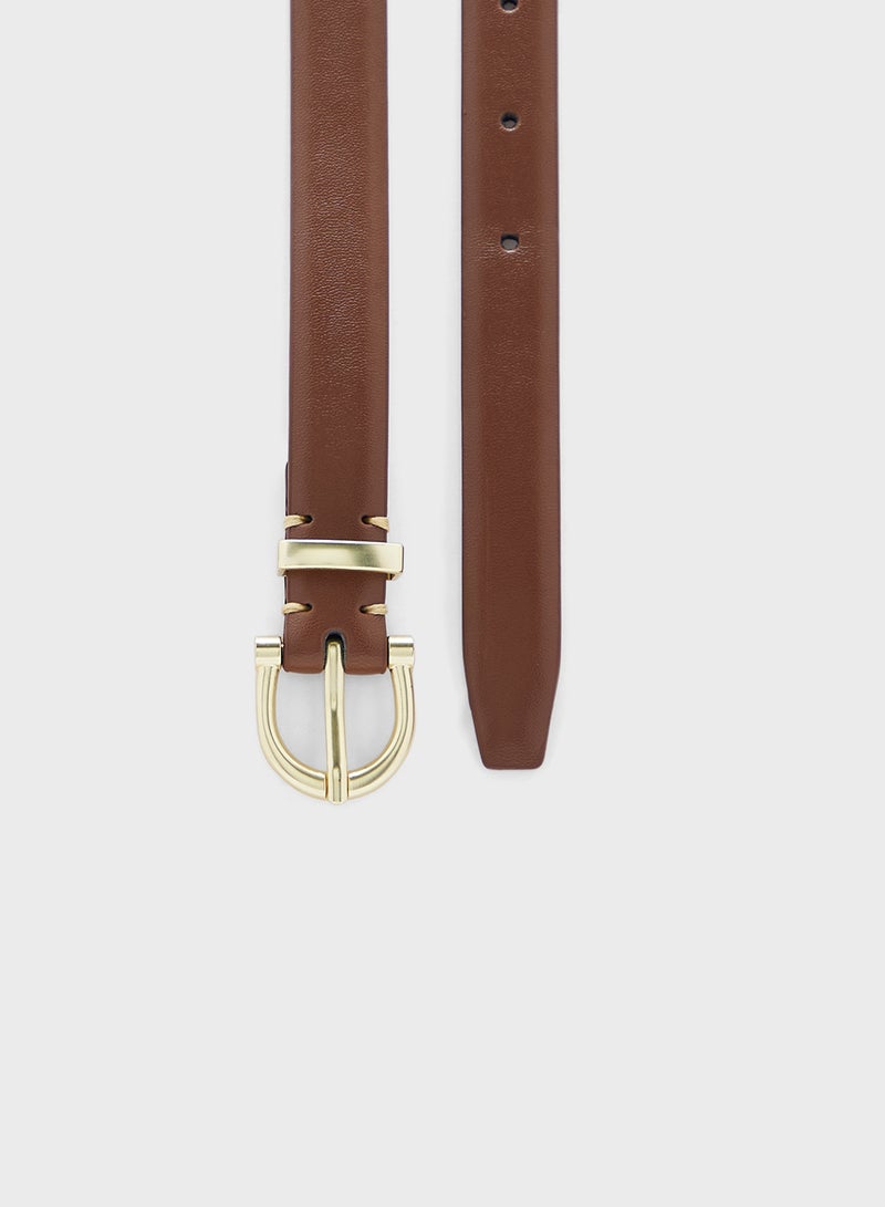 ELLA 2 Pack Genuine Leather D Shape Buckle Belt - Image 5