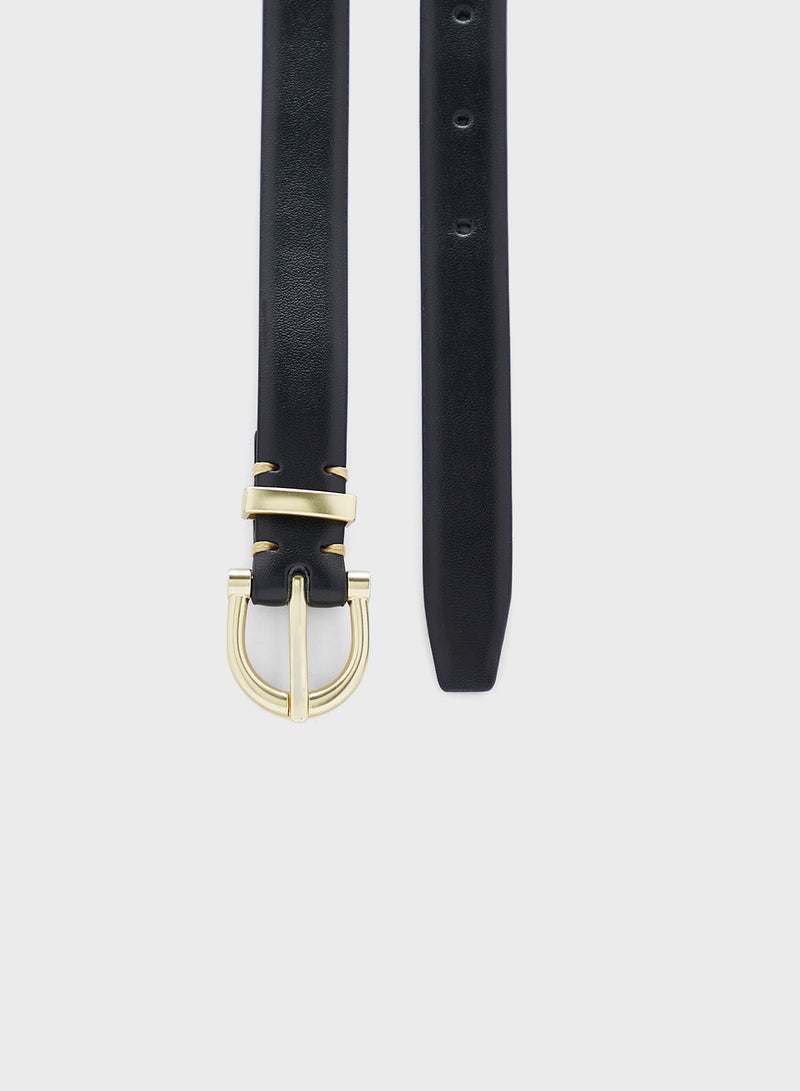 ELLA 2 Pack Genuine Leather D Shape Buckle Belt - Image 3