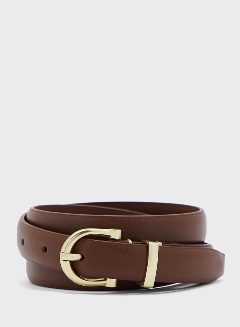 ELLA 2 Pack Genuine Leather D Shape Buckle Belt - Image 4