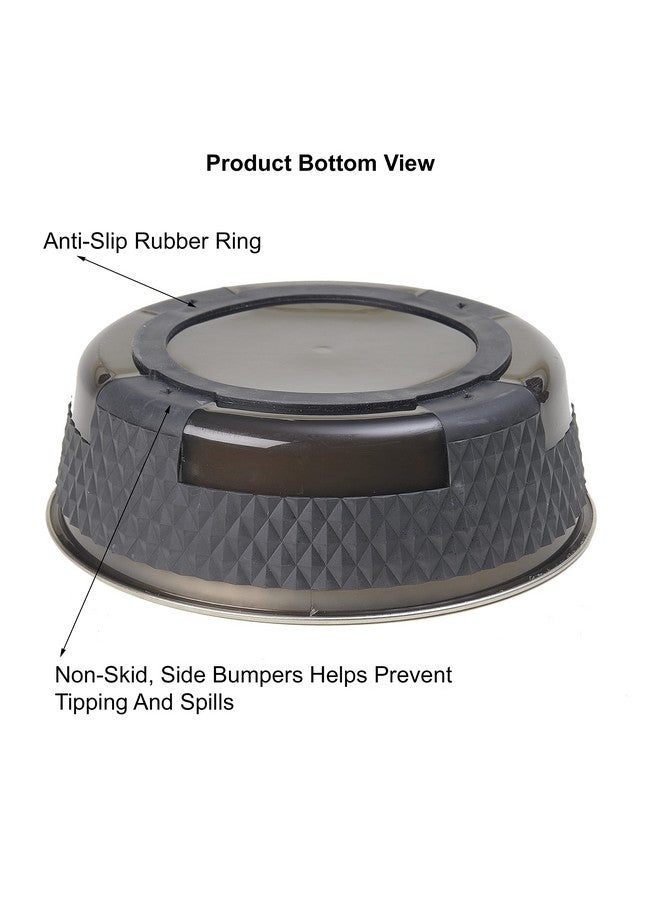 PetRageous 16020 Kona Stainless Steel Non-Slip Dishwasher-Safe Dog Bowl 6.5-Cup 8.5-Inch Diameter 2.75-Inch Tall for Large and Extra Large Dogs and Cats, Grey - Image 4