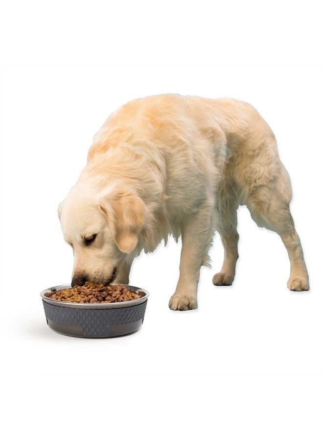 PetRageous 16020 Kona Stainless Steel Non-Slip Dishwasher-Safe Dog Bowl 6.5-Cup 8.5-Inch Diameter 2.75-Inch Tall for Large and Extra Large Dogs and Cats, Grey - Image 5
