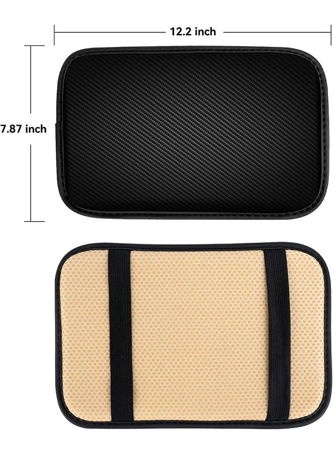 إم إكس إن غطاء وحدة التحكم المركزية للسيارة، وسادات معززة لمسند ذراع السيارة من الإسفنج الذكي من الجلد، واقي غطاء مسند ذراع السيارة من الجلد، مناسب لمعظم المركبات وسيارات الدفع الرباعي والشاحنات والسيارات باللون الأسود - Image 2