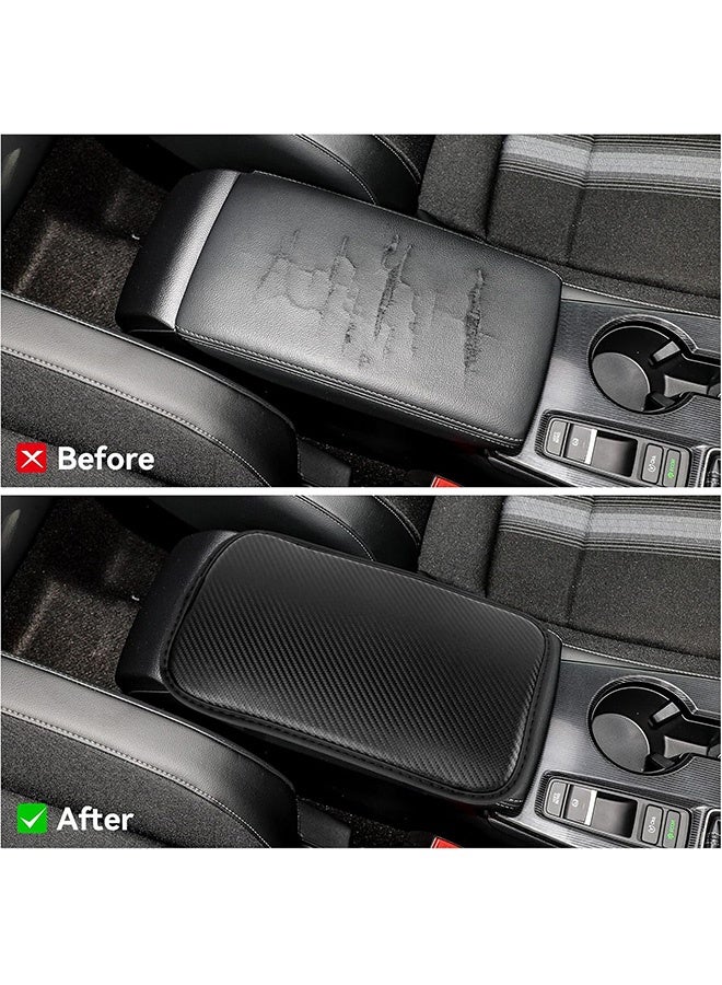 إم إكس إن غطاء وحدة التحكم المركزية للسيارة، وسادات معززة لمسند ذراع السيارة من الإسفنج الذكي من الجلد، واقي غطاء مسند ذراع السيارة من الجلد، مناسب لمعظم المركبات وسيارات الدفع الرباعي والشاحنات والسيارات باللون الأسود - Image 5