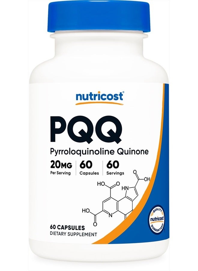Nutricost PQQ 20 ملغ، 60 كبسولة - كبسولات نباتية، غير معدلة وراثيًا، خالية من الغلوتين - Image 1