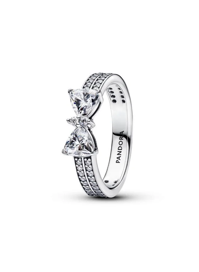 باندورا Sparkling Bow Double-row Ring