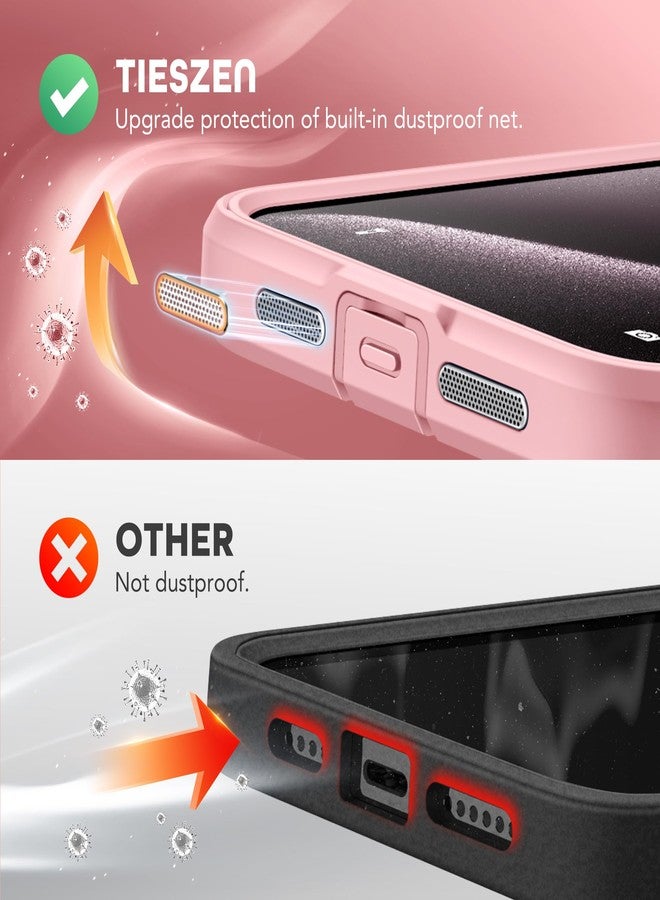 TIESZEN Magnetic for iPhone 15 Pro Max Case, Compatible with MagSafe, Built-in Privacy Screen Protector and Camera Protection, Anti Spy Full Body Dustproof Shockproof Hard Phone Case 6.7", Pink - Image 5
