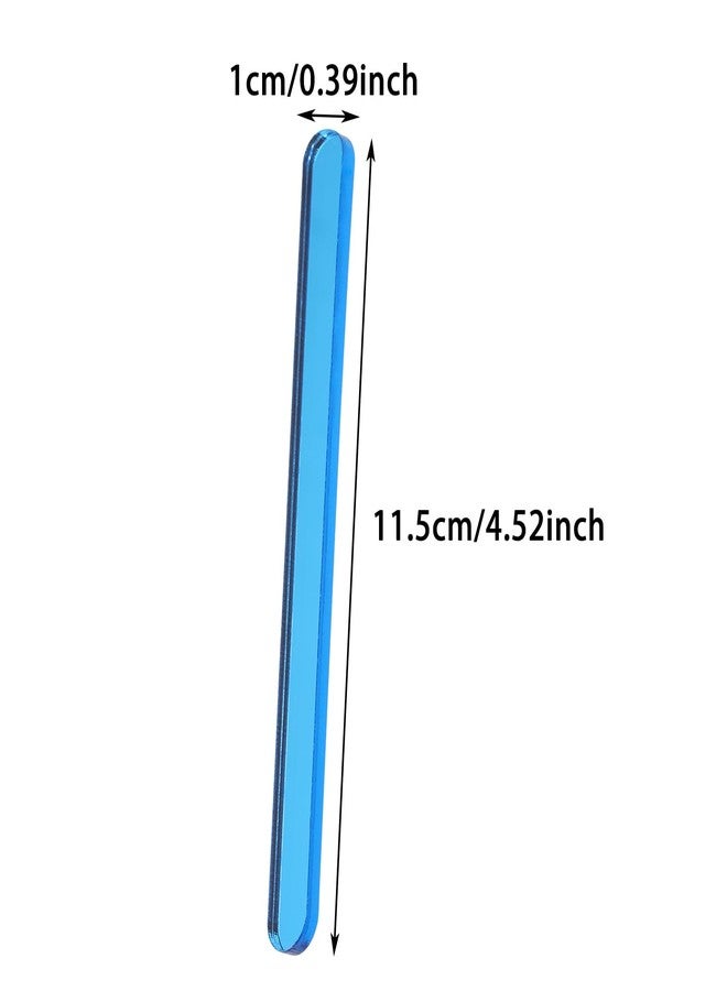 ONLYKXY 20pcs Ice Cream Stick Reusable 4.5inch Mini Acrylic Cakesicle Stick for DIY Crafts Candy Cake Mold Home Party Plant Labels Hair Removal Waxing Mixing Fudge (Glitter Blue) - Image 2
