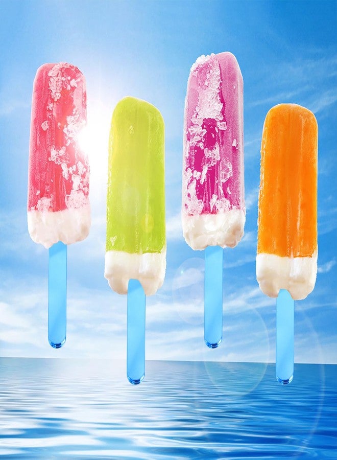 ONLYKXY 20pcs Ice Cream Stick Reusable 4.5inch Mini Acrylic Cakesicle Stick for DIY Crafts Candy Cake Mold Home Party Plant Labels Hair Removal Waxing Mixing Fudge (Glitter Blue) - Image 4