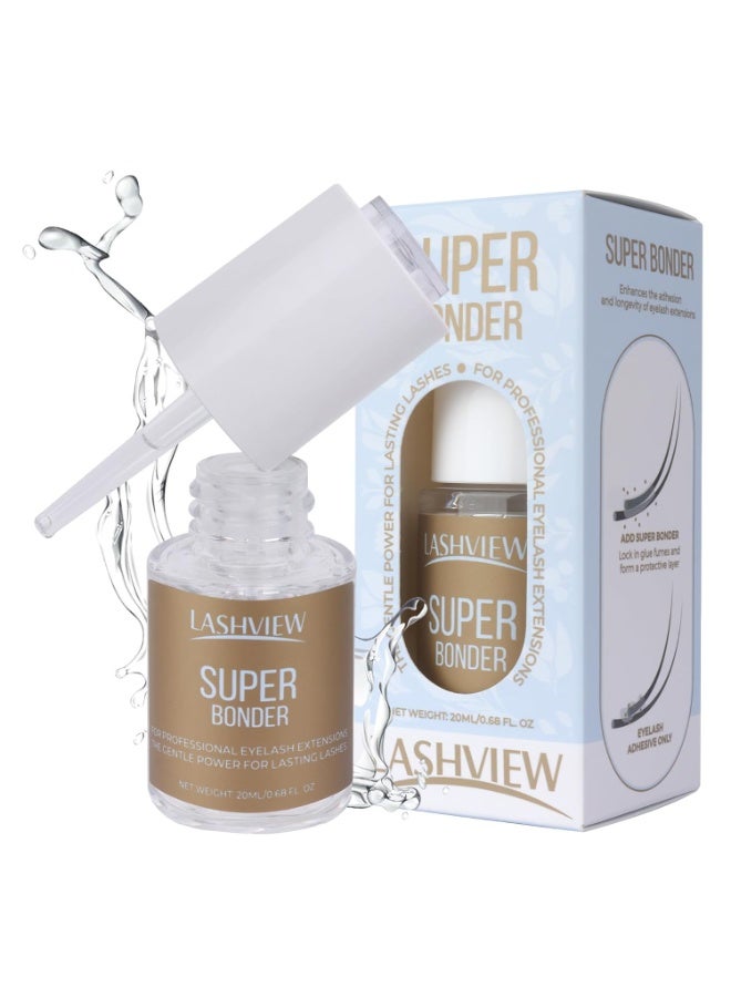 LASHVIEW LASHVIEW Lash Bonder for Eyelash Extension,Lash Sealant,Glue Accelerator,Super Bonder Longer Retention,Low Irritation, Water Oil Proof,Increase Lash Retention by up to 60% (20ml) - Image 1