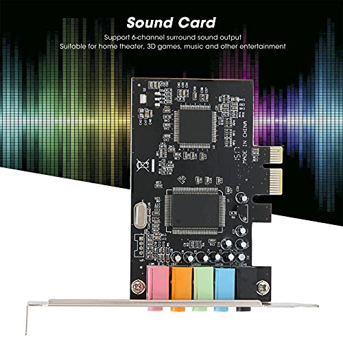 PUSOKEI PCIE Sound Card, 6channel Stereo Desktop Sound Card, 3D Stereo PCIe Audio Card,suitable for 7/Vista/ 32/64bit PC computers - Image 3