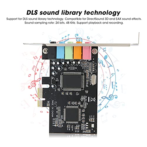 PUSOKEI PCIE Sound Card, 6channel Stereo Desktop Sound Card, 3D Stereo PCIe Audio Card,suitable for 7/Vista/ 32/64bit PC computers - Image 4