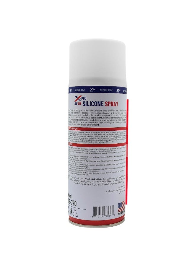 Xpro Silicone Spray Lubricant 450ml - Professional Grade Multi-Purpose Aerosol for Vehicles, Rubber & Plastic - Prevents Squeaks, Corrosion & Friction - X99-720 - Image 2