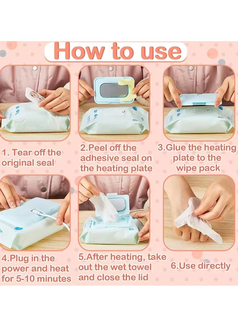 Gonice - USB Mini Portable Baby Wipe Warmer and Baby Wet Wipes Dispenser Holder Reusable Baby Wipes Heater for Newborn Travel - Image 1
