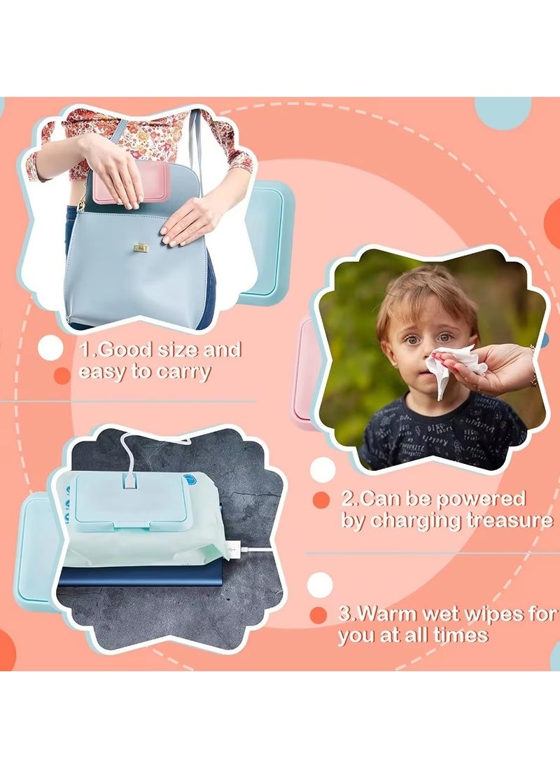 Gonice - USB Mini Portable Baby Wipe Warmer and Baby Wet Wipes Dispenser Holder Reusable Baby Wipes Heater for Newborn Travel - Image 1