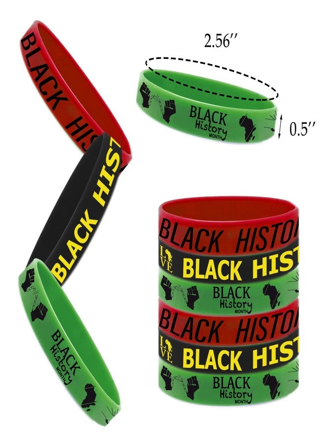 CupaPlay 24 PCS Happy Black History Month Party Favors Rubber Bracelets - Freedom Day Patriotic Party Supplies Goodie Bag Stuffers Fillers Silicone Wristbands - Image 4