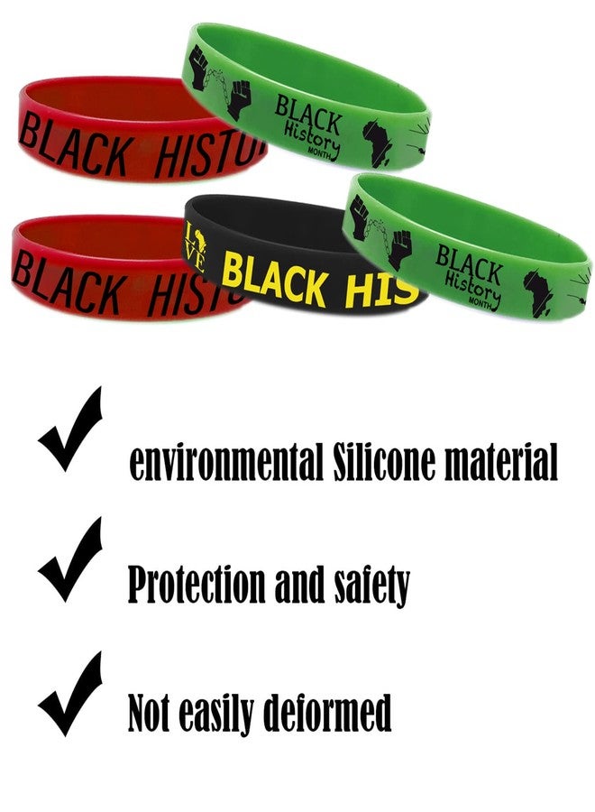 CupaPlay 24 PCS Happy Black History Month Party Favors Rubber Bracelets - Freedom Day Patriotic Party Supplies Goodie Bag Stuffers Fillers Silicone Wristbands - Image 5
