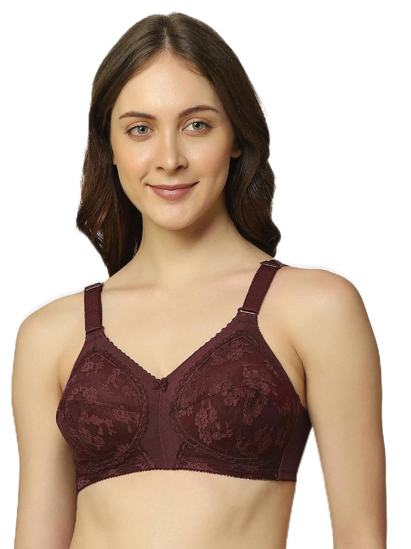 Triumph International Women's Non Padded | Wireless | Doreen 36F Deep Burgundy | Full-Coverage Big Cup Bra | Pack of 1 - Image 1