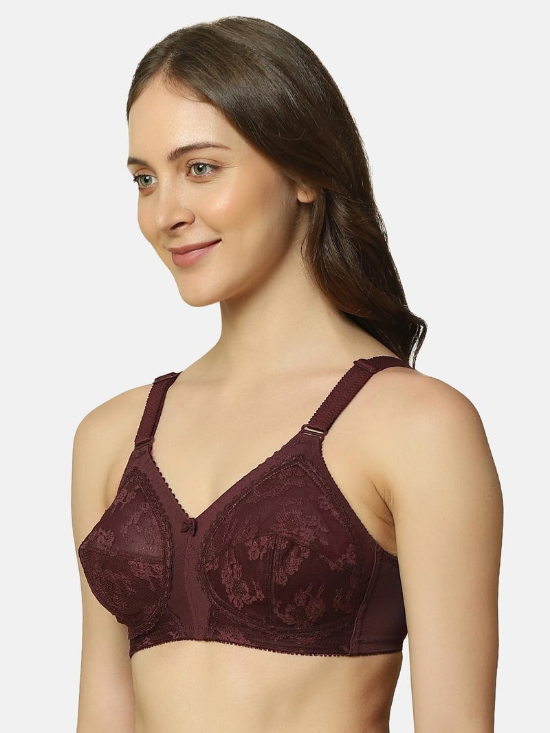 Triumph International Women's Non Padded | Wireless | Doreen 36F Deep Burgundy | Full-Coverage Big Cup Bra | Pack of 1 - Image 2