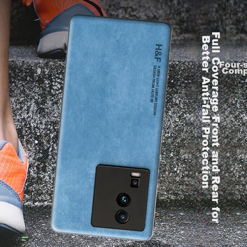 JD Jing Zao HotFire Phone Case for Vivo IQOO Neo 7, Vivo IQOO Neo 7 Protective Cover, Upgraded Skin-Like Lambskin Matte Lens Full Protection Silicone Case for Men And Women - Coral Blue - Image 5