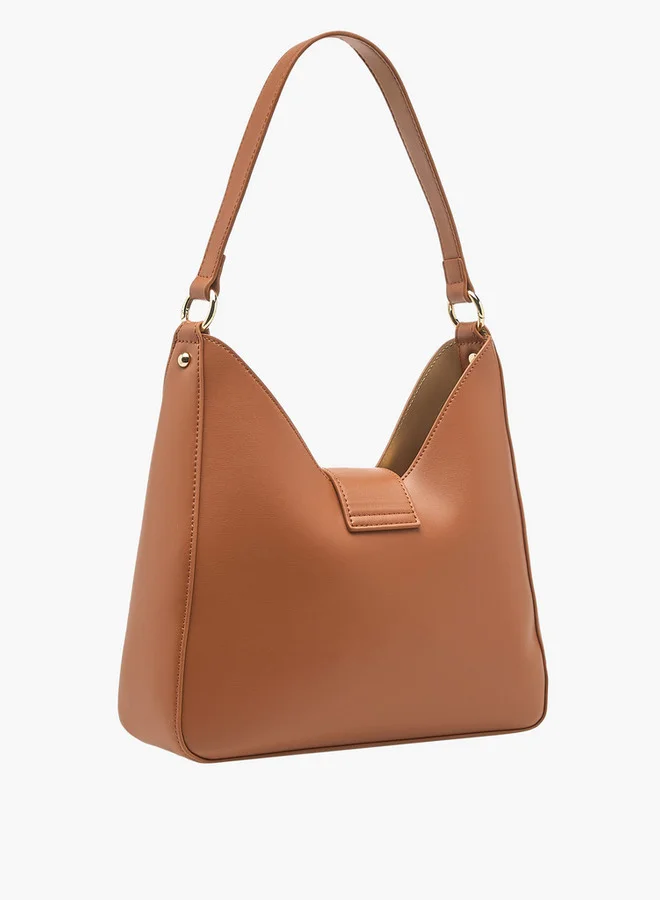 Celeste Colourblock Hobo Bag with Adjustable Strap and Button Closure