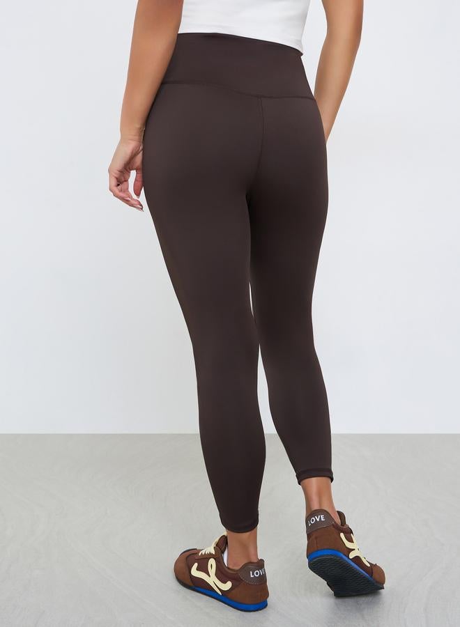 Styli Solid Leggings with Elastic Waistband - Image 4