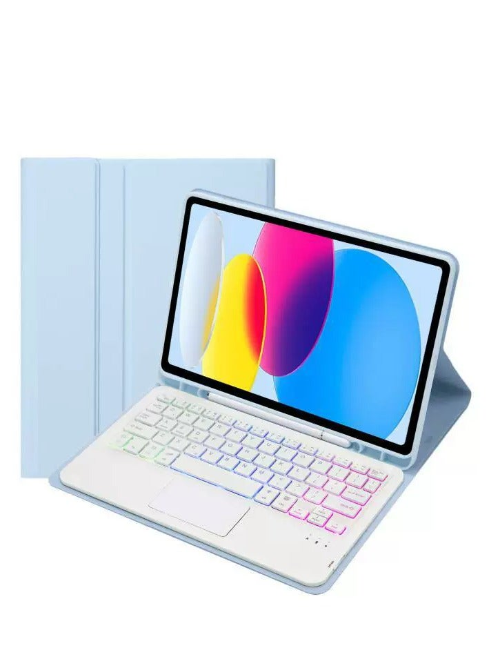 Bilingual Keyboard Case for Samsung Tab S11 Ultra 14.6 2025, Backlit, Multi-touch Trackpad, Flip Stand Case with Pencil Holder