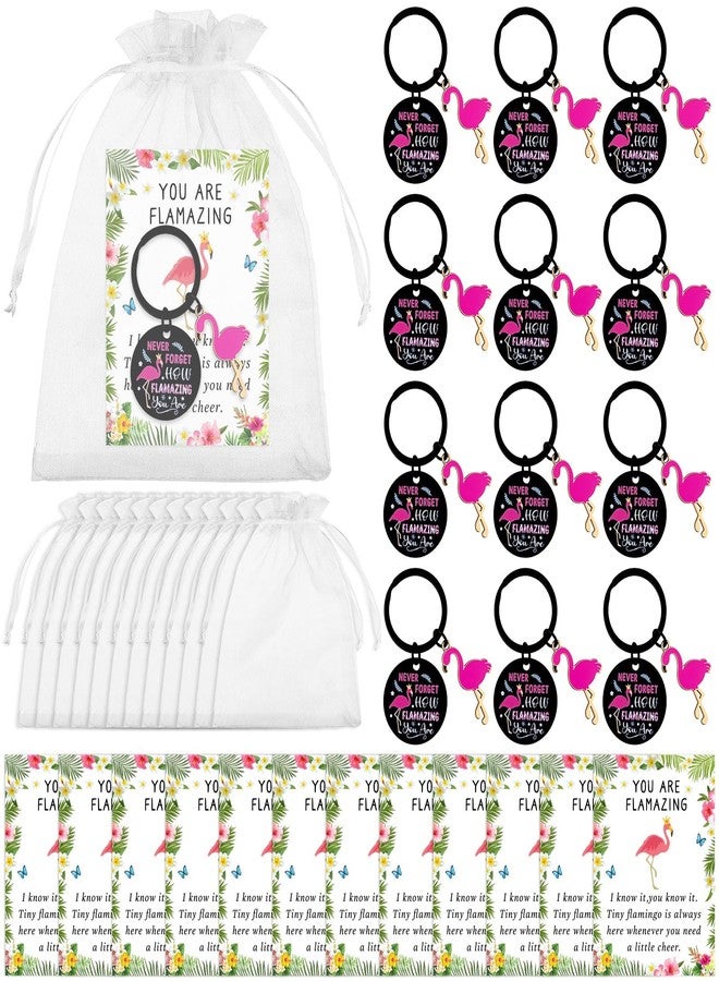 Beupy 12 Sets Flamingo Gifts for Women Flamingo Keychains Pink Flamingo Motivational Keychain Birthday Mother's Day Christmas Gifts Cheer Up Gift Inspirational Gift for Women Teacher Friends Girlfriend Mom - Image 1