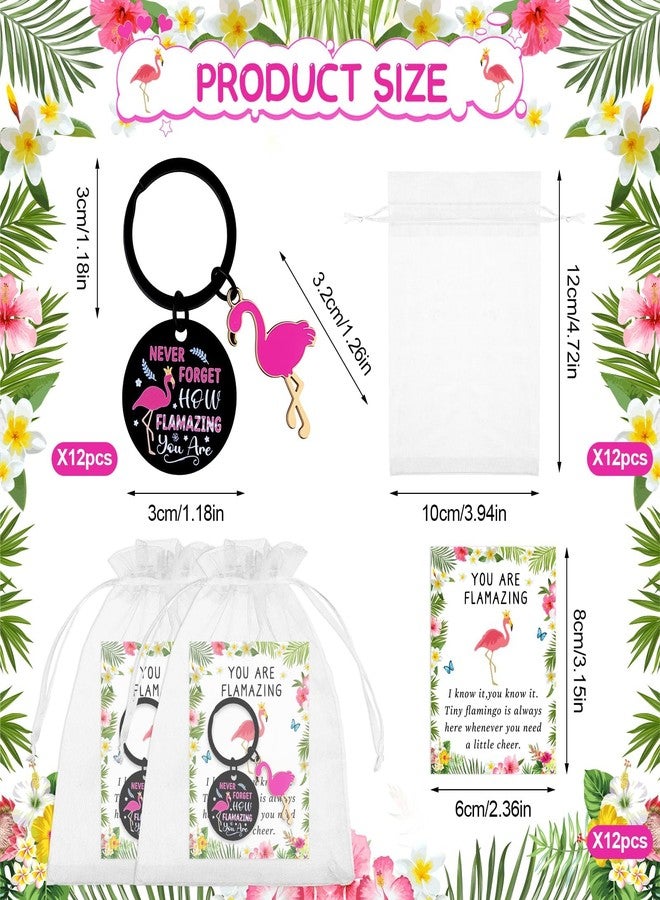 Beupy 12 Sets Flamingo Gifts for Women Flamingo Keychains Pink Flamingo Motivational Keychain Birthday Mother's Day Christmas Gifts Cheer Up Gift Inspirational Gift for Women Teacher Friends Girlfriend Mom - Image 2