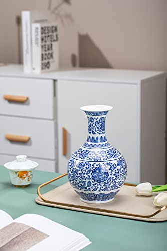 GaLouRo Blue and White Vase, Blue Vase, Chinoiserie Vase, Blue and White Ginger Jar Vase for Home Decor, Blue and White Porcelain Decor,9½"H - Image 5