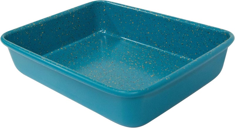 casaWare 8 x 6 x 1.75-Inch Toaster Oven Ultimate Series Commercial Weight Ceramic Non-Stick Coating Pan (Blue Granite) - Image 2