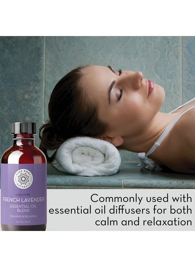 PURE BODY NATURALS French Lavender Essential Oil Blend, 4 fl oz - for Aromatherapy, Soap Making, and DIY Skin and Hair Products  - Image 3