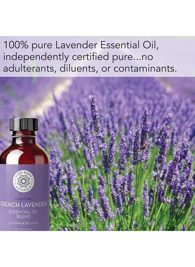 PURE BODY NATURALS French Lavender Essential Oil Blend, 4 fl oz - for Aromatherapy, Soap Making, and DIY Skin and Hair Products  - Image 2