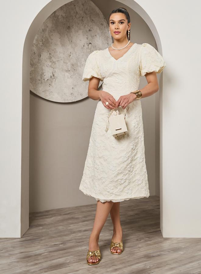 Styli Floral Puff Sleeve Dress  - Image 2
