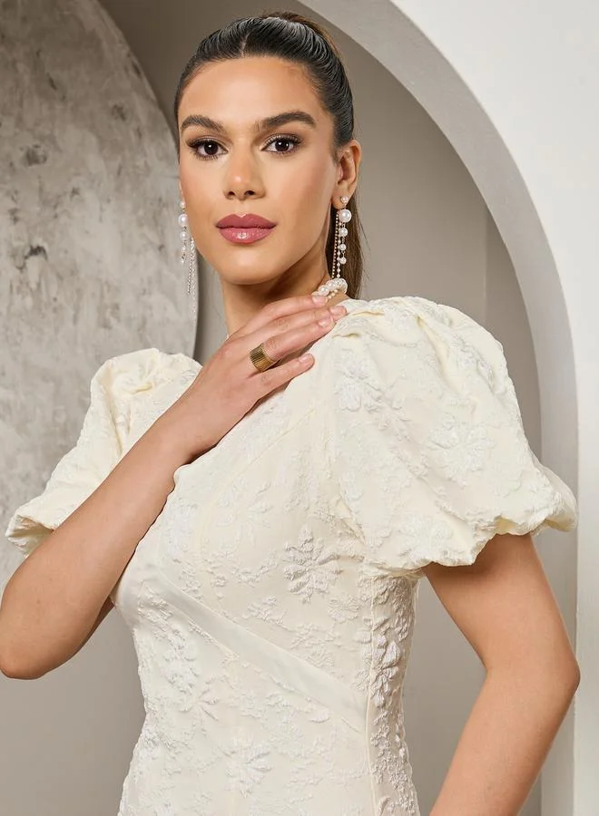 Styli Floral Puff Sleeve Dress