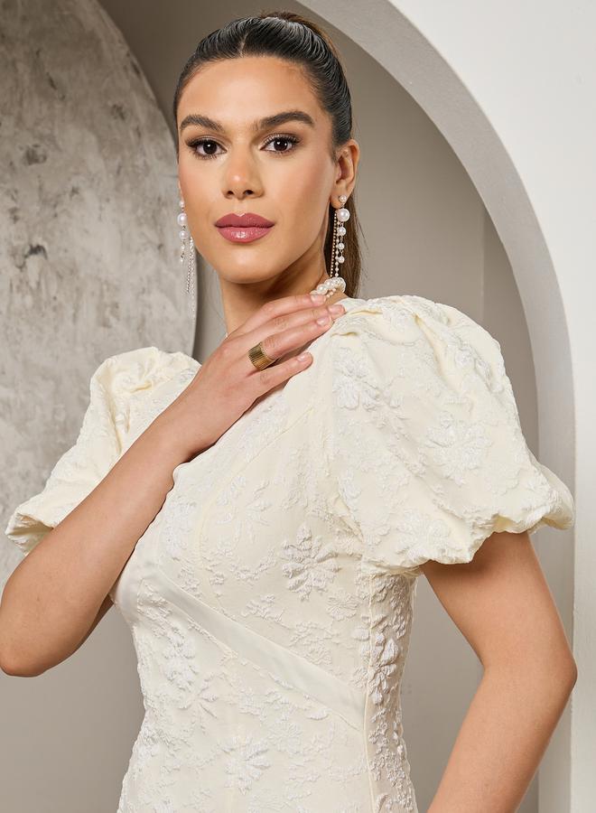 Styli Floral Puff Sleeve Dress  - Image 4