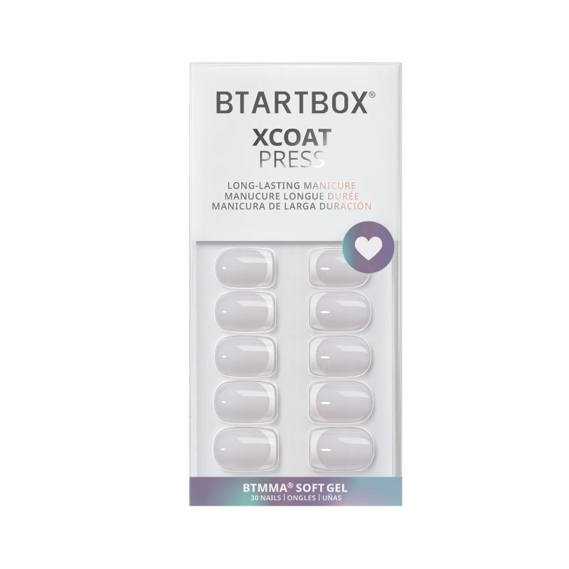 BTArtbox Press On Nails - White French Tip Press on Nails Square, Glue On Nails for Wedding Gift, Supremely Fit & Natural Stick On Nails in 15 Sizes - 30 Fake Nails Kit, Classic French - Image 3