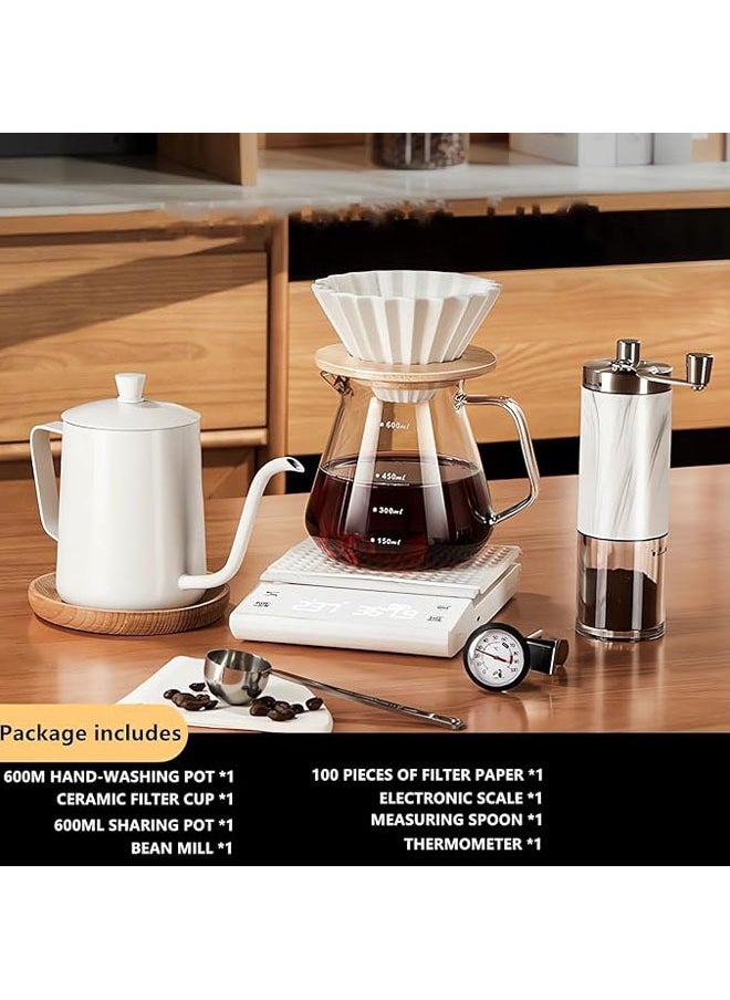 Coffee Drip Kit Drip Set, 12 Pieces Specialty Coffee Set, Professional Coffee Maker Tools, Barista Drip Coffee Kit