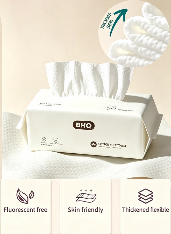 Disposable Cotton Facial Towels, Ultra Soft Thickened Face Cleansing Cloths for Makeup Removing, Travel Home Use for Women and Baby Sensitive Skin(80 sheets/pack) - Image 1