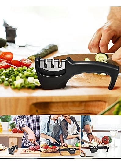 Gopinath Autolink Gopinath Autolink Professional Knife Sharpener Premium Two Stages Manual Knife Sharpener with NonSlip and Ergonomic Design Multi Color  - Image 5