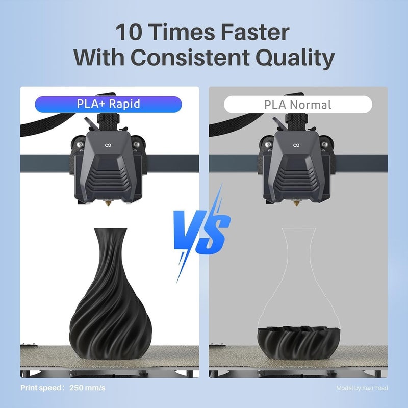 Protomont TECHNOLOGIES خيوط ELEGOO PLA+ 1.75 مم 1 كجم، خيوط طابعة ثلاثية الأبعاد PLA Plus، دقة أبعاد +/- 0.02 مم، قوية وعالية القوة، مناسبة لمعظم طابعات FDM (1 كجم/بكرة، 2.2 رطل) (Rapid PLA+ أبيض) - Image 3