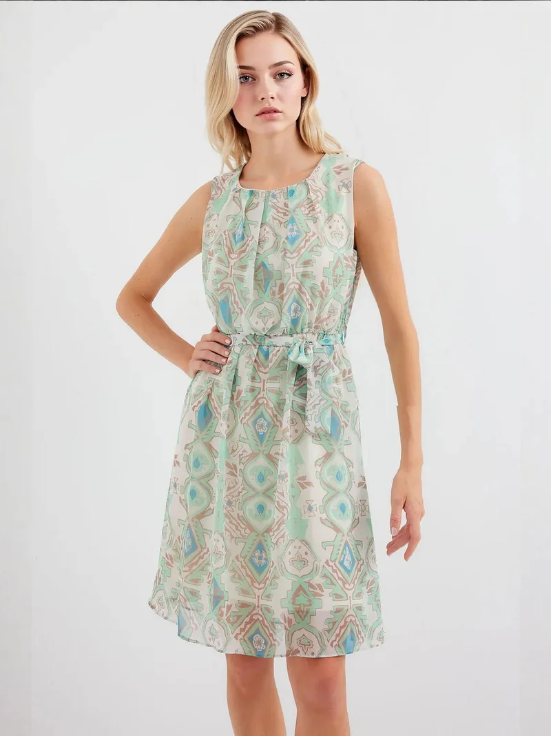 BIG DART BDART Mini Dress with Tie Closure and Bow Detail