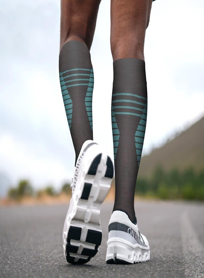 COOLOVER Copper Compression Socks for Women and Men(6 Pairs)-Best Support for Running, Athletic, Travel, 09a Gray/Gray/Green/Brown/Gray/Blue, L-XL - Image 4